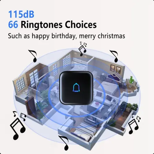 LEADGO | TIMBRE INALÁMBRICO IP66 – 1000 PIES, 66 TONOS Y 115 dB — imagen 3