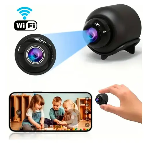 MINI CÁMARA WiFi 480P USB – NEGRA | MONITOREO REMOTO POR APP — imagen 1