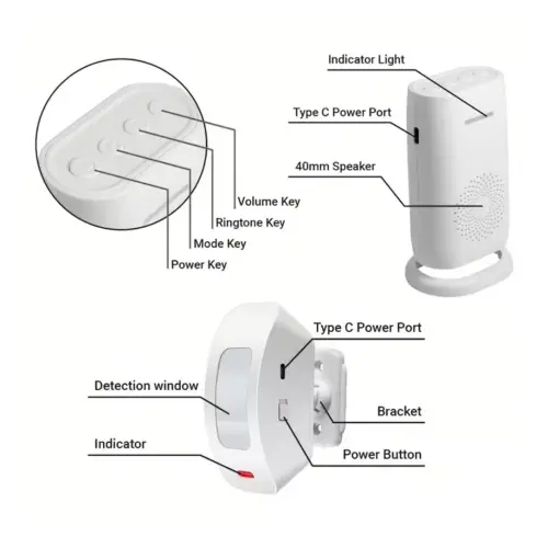 KERUI | TIMBRE INALÁMBRICO CON SENSOR INFRARROJO DE MOVIMIENTO — imagen 4