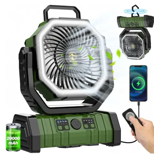 VENTILADOR PORTÁTIL RECARGABLE MULTPER HY-12-FX – 20.000 mAh CON LUZ LED Y CONTROL REMOTO — imagen 1