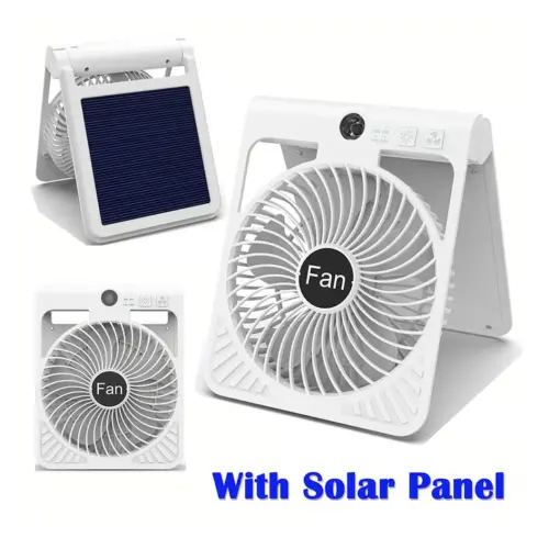VENTILADOR SOLAR PORTÁTIL PLEGABLE MEDING F917 – 2.000 mAh | 4 VELOCIDADES CON LUZ LED — imagen 4