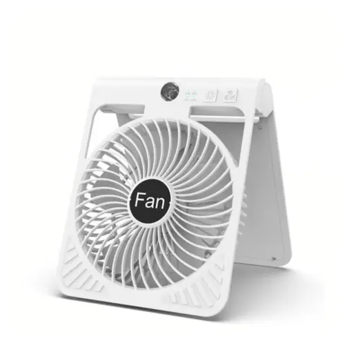VENTILADOR SOLAR PORTÁTIL PLEGABLE MEDING F917 – 2.000 mAh | 4 VELOCIDADES CON LUZ LED — imagen 2