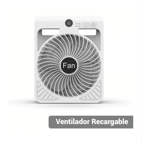 VENTILADOR SOLAR PORTÁTIL PLEGABLE MEDING F917 – 2.000 mAh | 4 VELOCIDADES CON LUZ LED — imagen 1