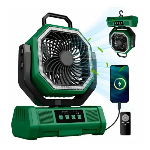 VENTILADOR RECARGABLE CHENXI F39 – 20.000 mAh | 4 VELOCIDADES, LUZ LED Y SALIDA USB — imagen 2