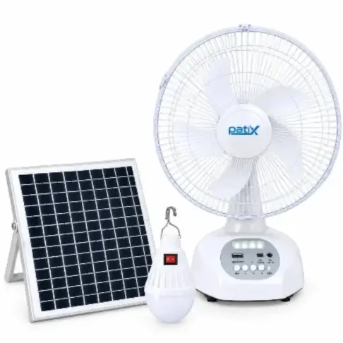 VENTILADOR RECARGABLE DE MESA PATIX FS-628 – 15W | SOLAR, LED Y CONTROL REMOTO — imagen 1
