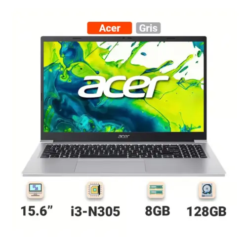 Acer - Aspire Lite 15 Laptop - 15.6" FHD IPS - Intel Core 3 Series 1 N350 - Intel Graphics - 8GB Onboard - 128GB PCIe SSD - Ligh — imagen 1