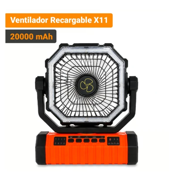 VENTILADOR RECARGABLE MULTIFUNCIONAL DE CAMPING X11 – 20.000 mAh | LUZ LED Y CONTROL REMOTO's foto | Nexo Biznes |  BizneCubano