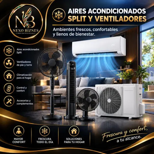 Aires acondicionados – split y ventiladores en Nexo Biznes