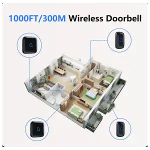 LEADGO | TIMBRE INALÁMBRICO IP66 – 1000 PIES, 66 TONOS Y 115 dB miniatura 5