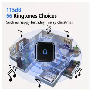LEADGO | TIMBRE INALÁMBRICO IP66 – 1000 PIES, 66 TONOS Y 115 dB miniatura 3