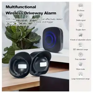 ALARMA INALÁMBRICA 433MHz CON SENSOR DE MOVIMIENTO | 2 TRANSMISORES + 1 RECEPTOR miniatura 2
