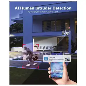 GIANTEYE | PACK DE 2 CÁMARAS DE SEGURIDAD SOLARES 2K PARA EXTERIOR miniatura 3