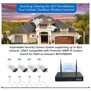FIRSTRend SISTEMA DE SEGURIDAD 1080P – 4 CÁMARAS INALÁMBRICAS 2MP | NVR + HDD 1TB | IP66 miniatura 4