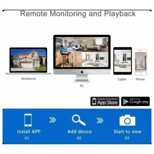 FIRSTRend SISTEMA DE SEGURIDAD 1080P – 4 CÁMARAS INALÁMBRICAS 2MP | NVR + HDD 1TB | IP66 miniatura 5
