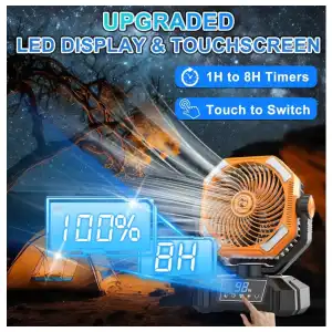 VENTILADOR PORTÁTIL RECARGABLE MULTPER – 20.000 mAh CON LUZ LED Y CONTROL REMOTO miniatura 3