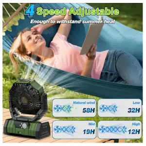 VENTILADOR PORTÁTIL RECARGABLE MULTPER HY-12-FX – 20.000 mAh CON LUZ LED Y CONTROL REMOTO miniatura 3