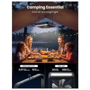 VENTILADOR PORTÁTIL RECARGABLE WARMCO D4 – 20.000 mAh CON LUZ LED miniatura 3