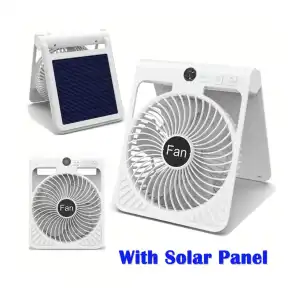 VENTILADOR SOLAR PORTÁTIL PLEGABLE MEDING F917 – 2.000 mAh | 4 VELOCIDADES CON LUZ LED miniatura 4