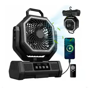 VENTILADOR RECARGABLE CHENXI F39 – 20.000 mAh | 4 VELOCIDADES, LUZ LED Y SALIDA USB miniatura 1
