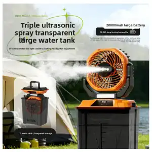 VENTILADOR RECARGABLE OEM T30 CON NEBULIZADOR 3D – 20.000 mAh | LUZ LED Y CONTROL REMOTO miniatura 2