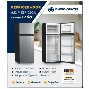 REFRIGERADOR 8.12 PIES³ | 230 L | MARCA EKO | MODELO BCD-230EKO miniatura 1