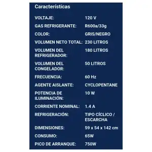 REFRIGERADOR 8.12 PIES³ | 230 L | MARCA EKO | MODELO BCD-230EKO miniatura 2